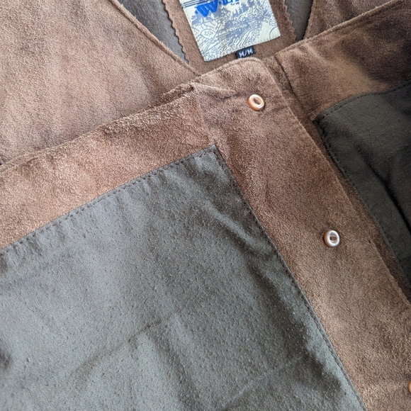 Vintage Brown Suede Vest With Adjustable Back Mens M - Picture 16 of 17